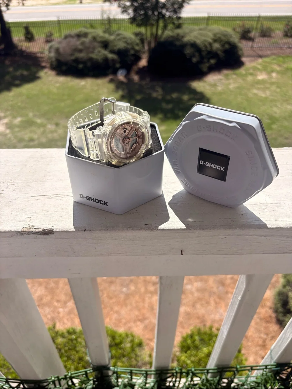 G-Shock Women’s Clear Transparent Resin Watch with Rose Gold Dial